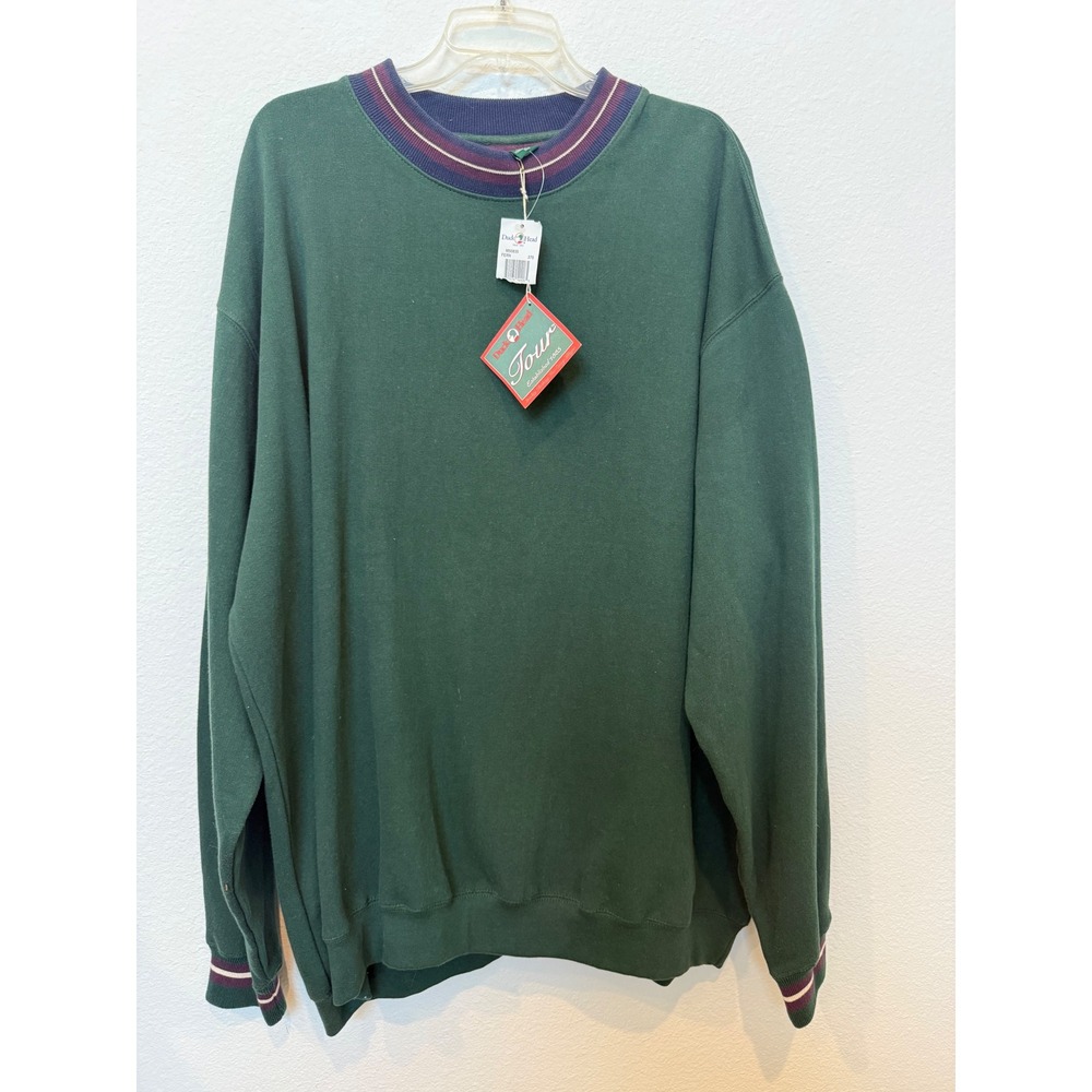 Vintage 90s Duck Head Tour Mens XL Fern Green Crewneck Sweatshirt M50835 NWT